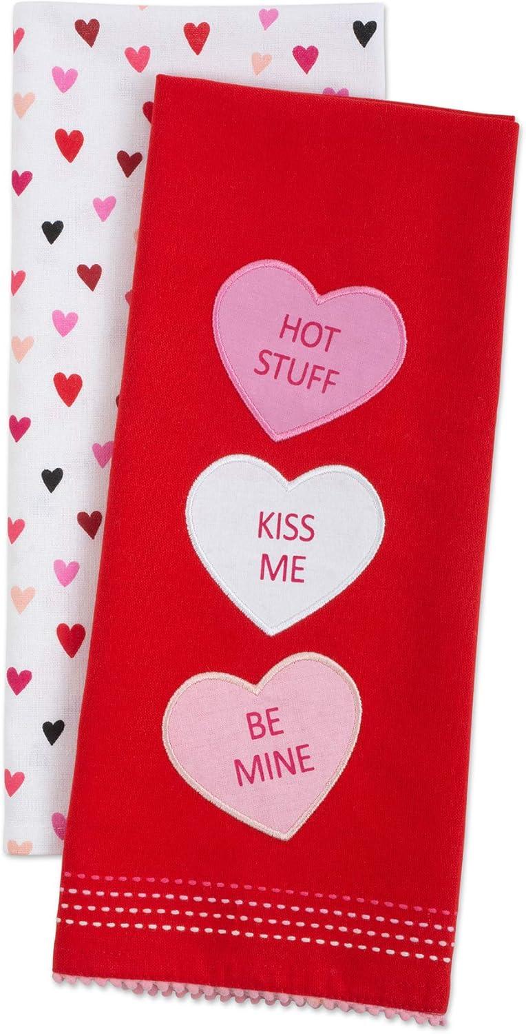 imageDII Valentines Day Collection Kitchen Dishtowel Set 18x28 Embellished Hearts 3 PieceSweet Talk