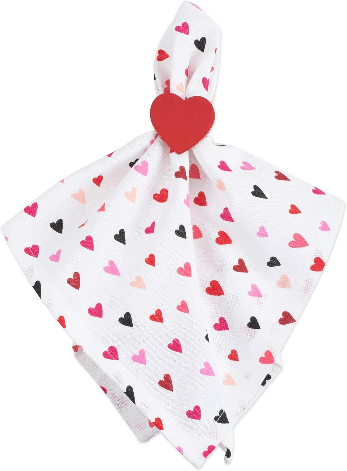 imageDII Valentines Day Collection Napkin Set 20x20 Checkered Heart 6 PieceConfetti Hearts