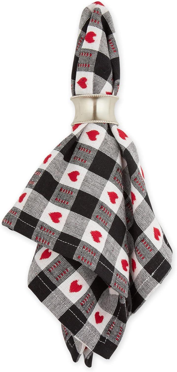 imageDII Valentines Day Collection Napkin Set 20x20 Checkered Heart 6 PieceDobby Hearts Check