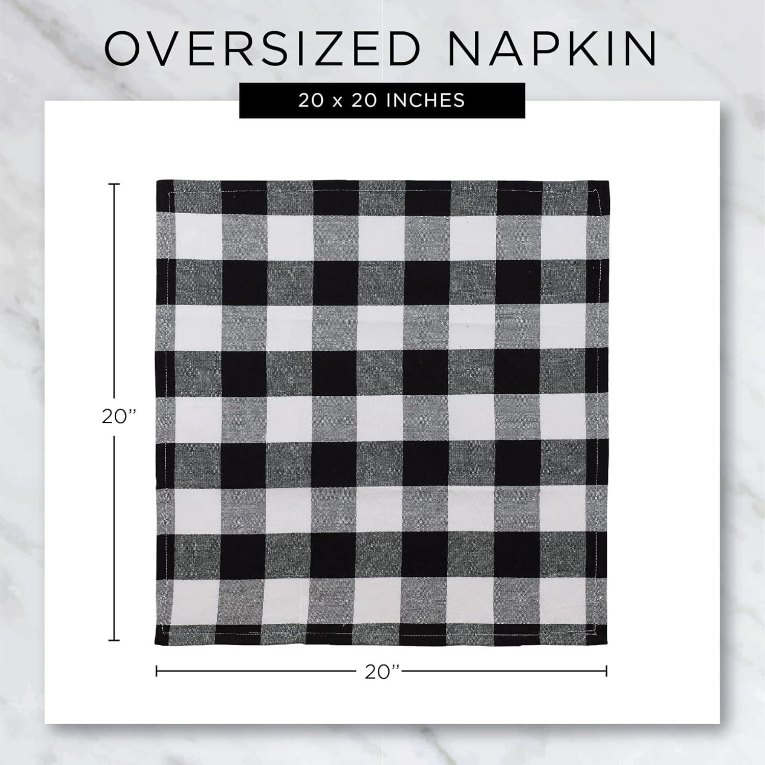imageDII Valentines Day Collection Napkin Set 20x20 Checkered Heart 6 PieceDobby Hearts Check