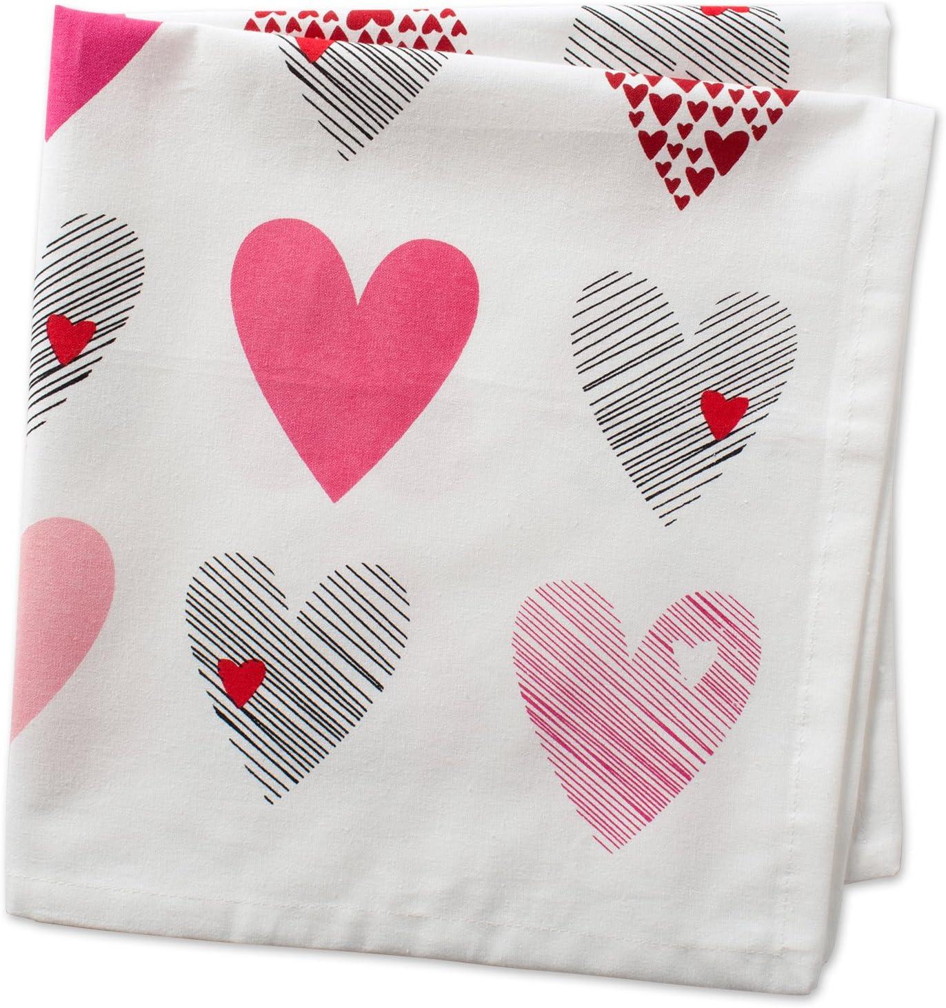 imageDII Valentines Day Collection Napkin Set 20x20 Checkered Heart 6 PieceHearts Collage