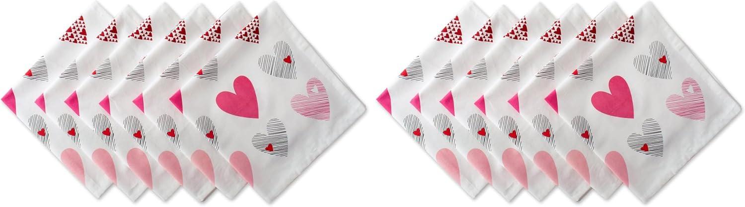 imageDII Valentines Day Collection Napkin Set 20x20 Checkered Heart 6 PieceHearts Collage