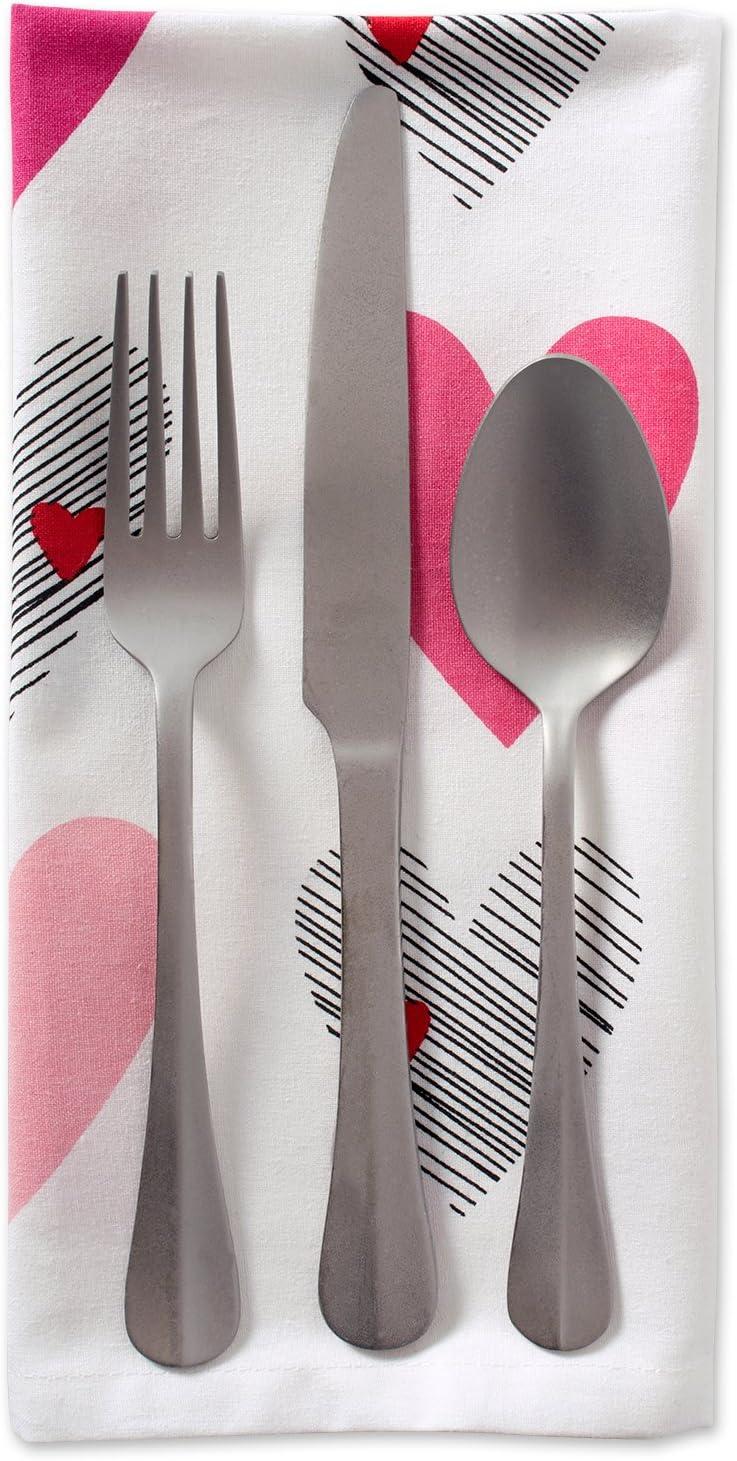 imageDII Valentines Day Collection Napkin Set 20x20 Checkered Heart 6 PieceHearts Collage
