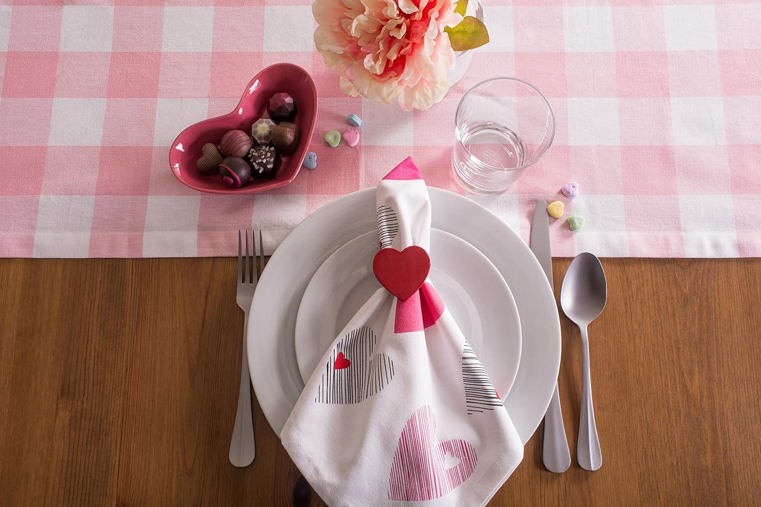 imageDII Valentines Day Collection Napkin Set 20x20 Checkered Heart 6 PieceHearts Collage