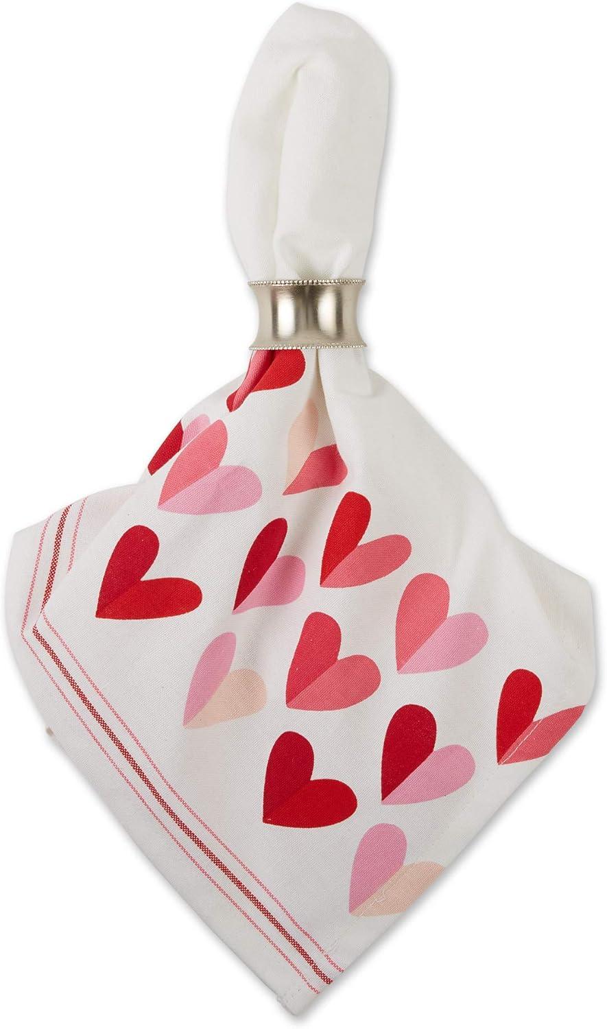 imageDII Valentines Day Collection Napkin Set 20x20 Checkered Heart 6 PieceTwo Hearts