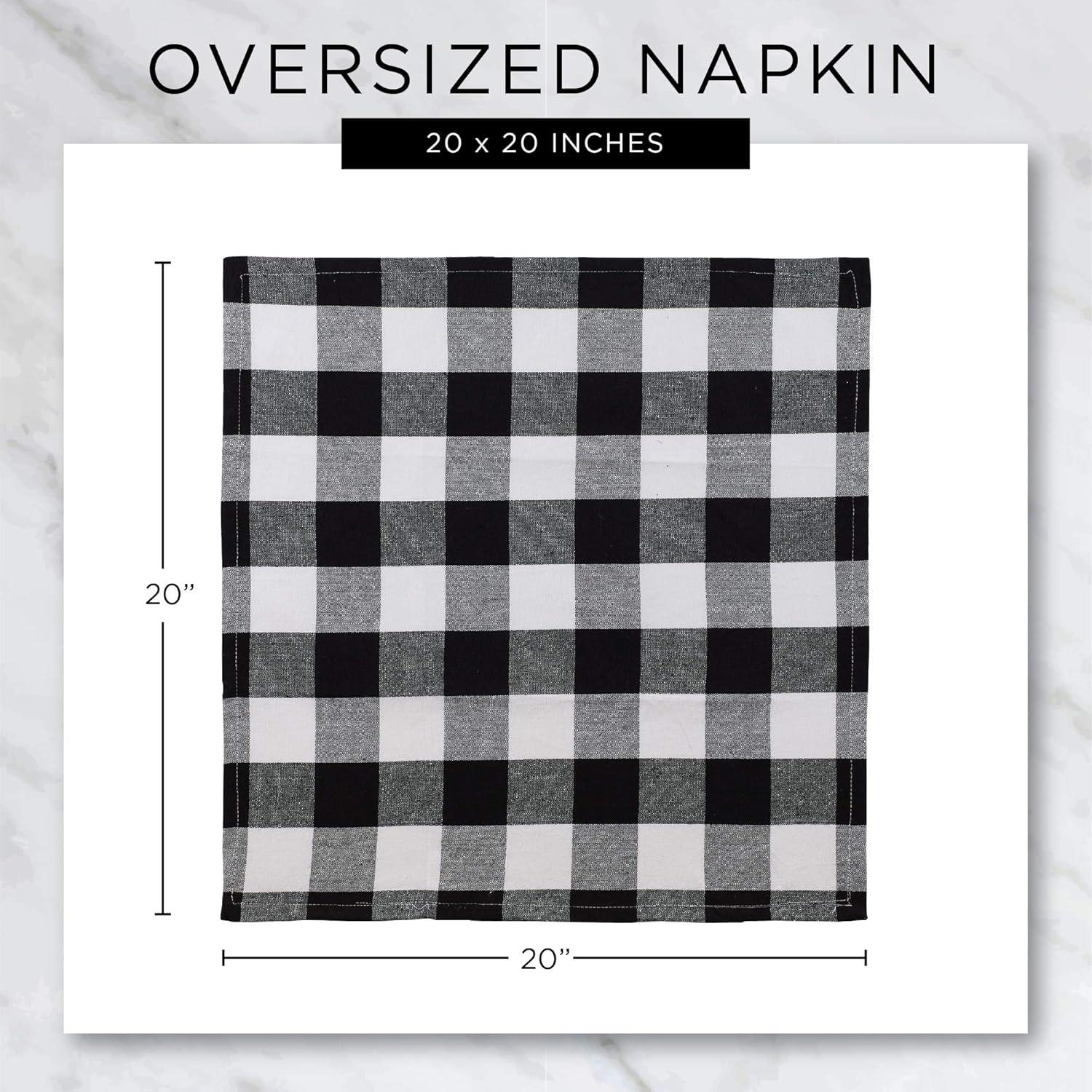 imageDII Valentines Day Collection Napkin Set 20x20 Checkered Heart 6 PieceTwo Hearts