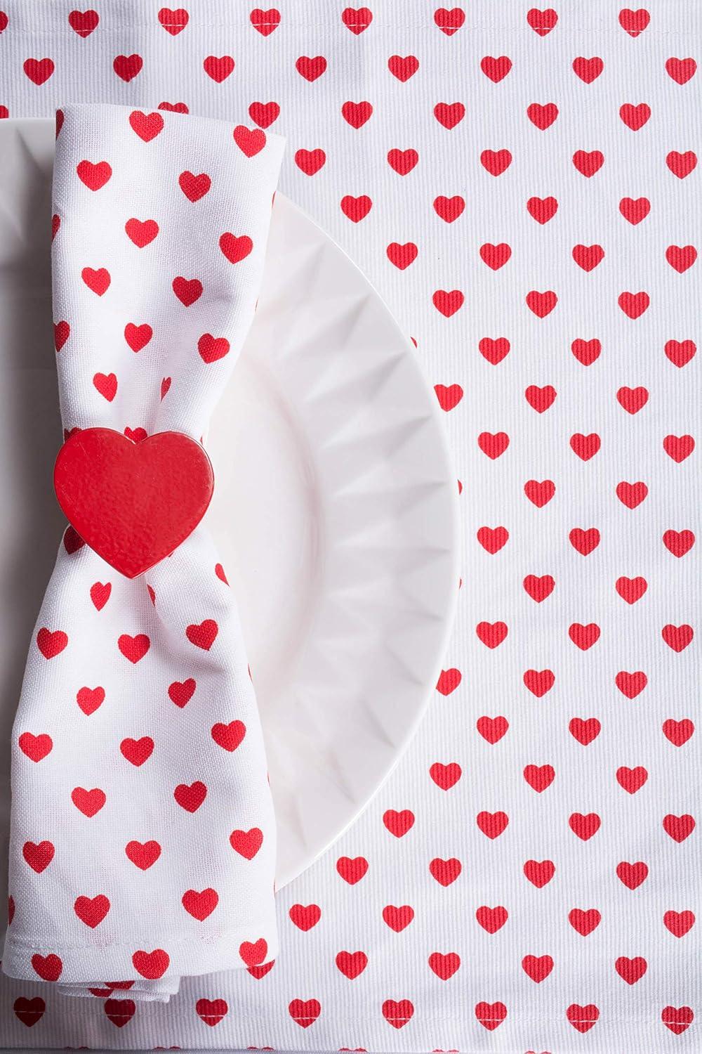 imageDII Valentines Day Table Top Collection Placemat Set 13x19 Little Hearts 6 Piece