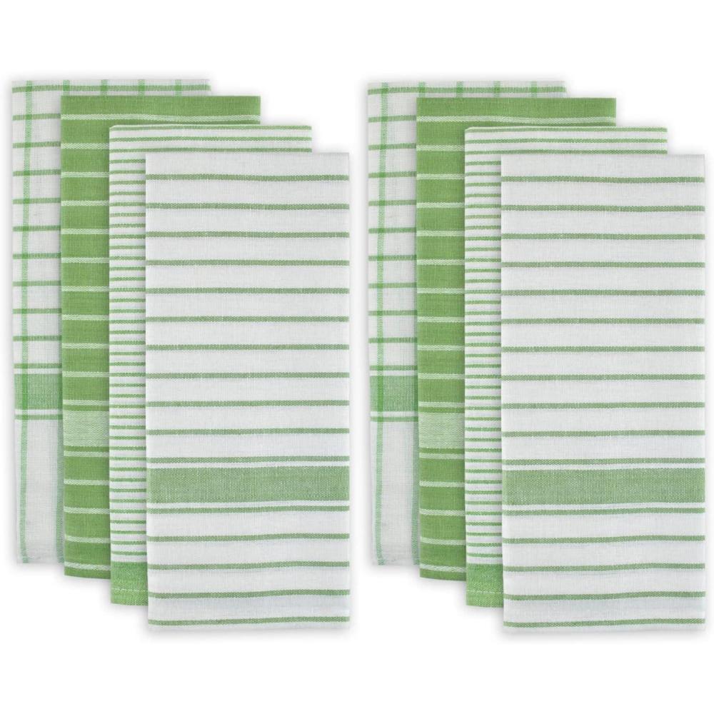 imageDII Everyday Basic Collection Woven Dishtowel Set 20x28 Red 8 PieceGreen