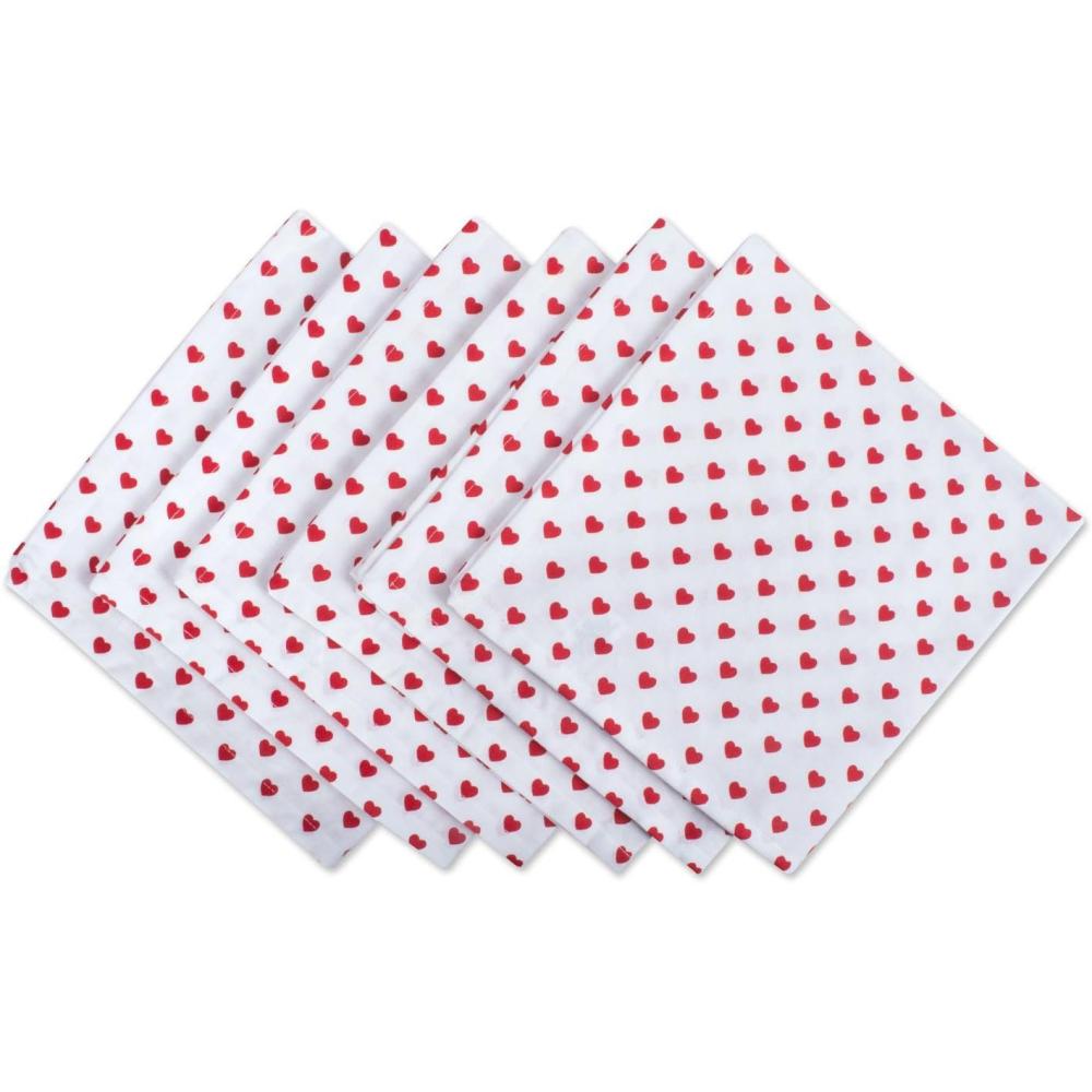 imageDII Valentines Day Collection Napkin Set 20x20 Checkered Heart 6 PieceLittle Hearts
