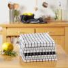 imageDII Everyday Basic Collection Woven Dishtowel Set 20x28 Red 8 PieceBlack