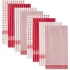 imageDII Everyday Basic Collection Woven Dishtowel Set 20x28 Red 8 PieceRed