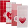 imageDII Valentines Day Collection Kitchen Dishtowel Set 18x28 Embellished Hearts 3 PieceLove Assorted