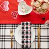 imageDII Valentines Day Collection Napkin Set 20x20 Checkered Heart 6 PieceDobby Hearts Check