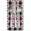 imageDII Valentines Day Collection Napkin Set 20x20 Checkered Heart 6 PieceDobby Hearts Check