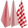 imageDII Gingham Check Kitchen Collection Pink Dishtowel SetRed