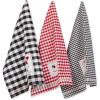 imageDII Valentines Day Collection Kitchen Dishtowel Set 18x28 Embellished Hearts 3 PieceLove Grows Here Gingham