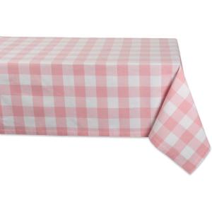 imageDII Buffalo Check Collection Classic Farmhouse Tablecloth Tablecloth 52x52 Pink ampamp White52 x 52 Square