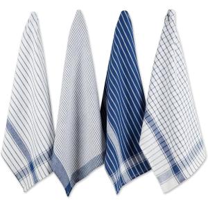 imageDII Everyday Basic Collection Woven Dishtowel Set 20x28 Red 8 PieceNautical Blue