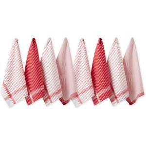 imageDII Everyday Basic Collection Woven Dishtowel Set 20x28 Red 8 PieceRed