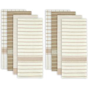 imageDII Everyday Basic Collection Woven Dishtowel Set 20x28 Red 8 PieceTaupe