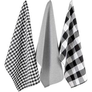 imageDII Gingham Check Kitchen Collection Pink Dishtowel SetBlack