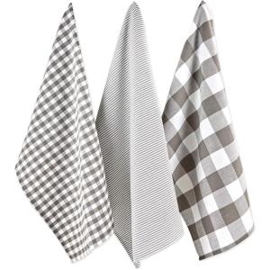 imageDII Gingham Check Kitchen Collection Pink Dishtowel SetGray