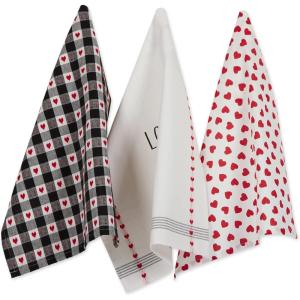 imageDII Valentines Day Collection Kitchen Dishtowel Set 18x28 Embellished Hearts 3 PieceDog Love