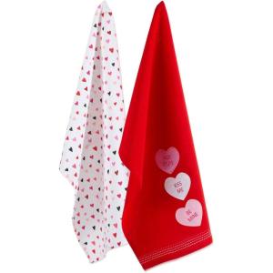 imageDII Valentines Day Collection Kitchen Dishtowel Set 18x28 Embellished Hearts 3 PieceSweet Talk