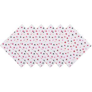imageDII Valentines Day Collection Napkin Set 20x20 Checkered Heart 6 PieceConfetti Hearts