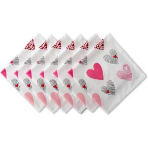 imageDII Valentines Day Collection Napkin Set 20x20 Checkered Heart 6 PieceHearts Collage