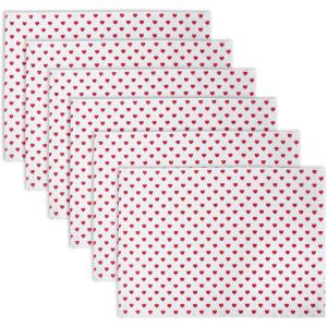 imageDII Valentines Day Table Top Collection Placemat Set 13x19 Little Hearts 6 Piece