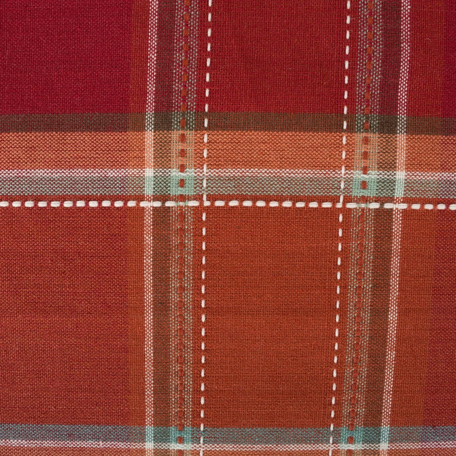 imageDII Autumn Pumpkin Spice Kitchen Collection FallThanksgiving Cotton Table Dcor Tablecloth 70quot Round Orange PlaidOrange Plaid