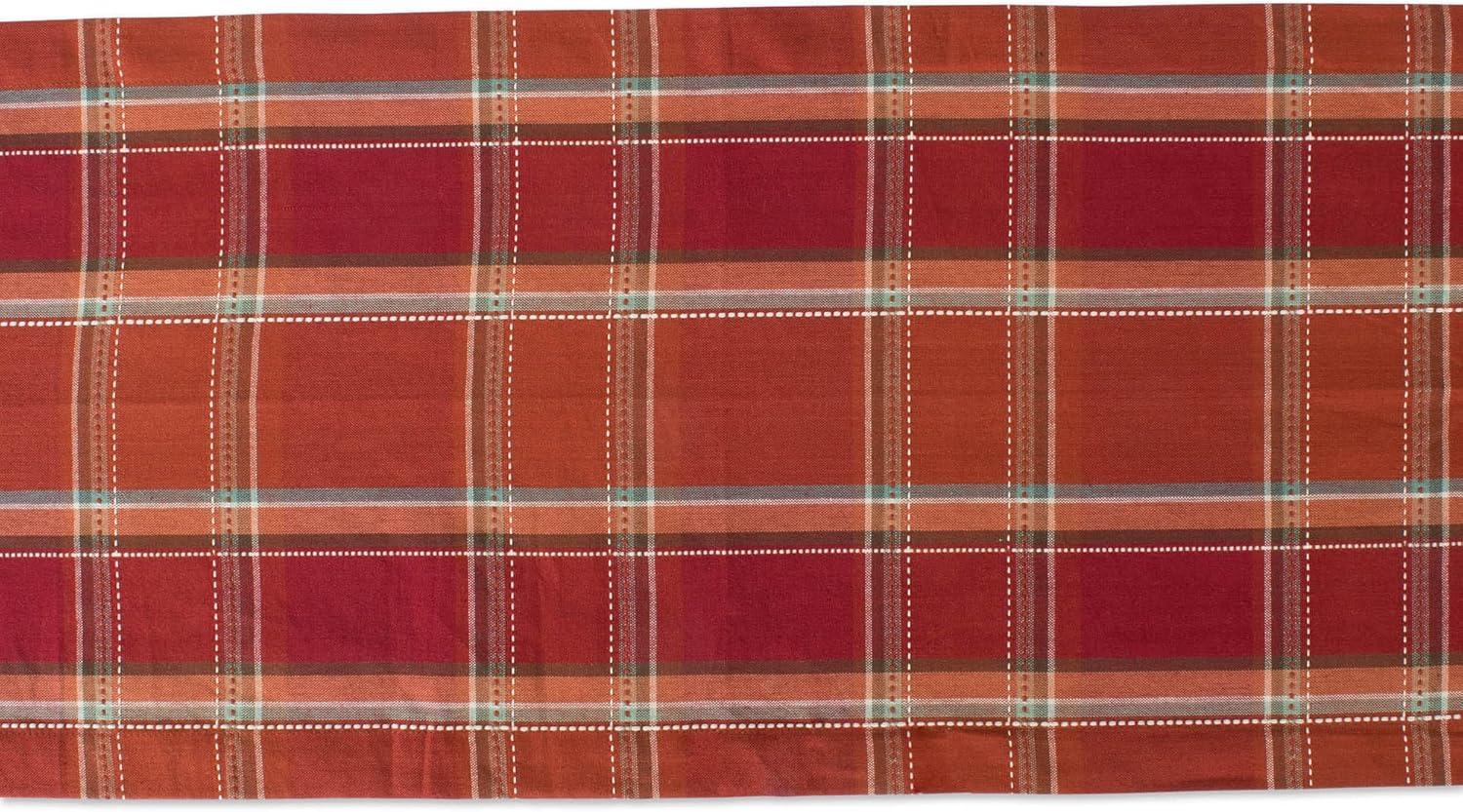 imageDII Autumn Pumpkin Spice Kitchen Collection FallThanksgiving Cotton Table Dcor Tablecloth 70quot Round Orange PlaidOrange Plaid