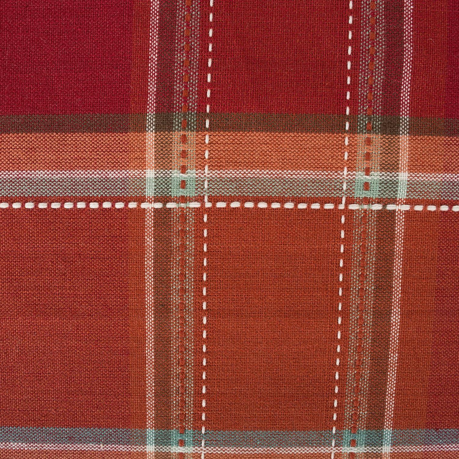 imageDII Autumn Pumpkin Spice Kitchen Collection FallThanksgiving Cotton Table Dcor Tablecloth 70quot Round Orange PlaidOrange Plaid