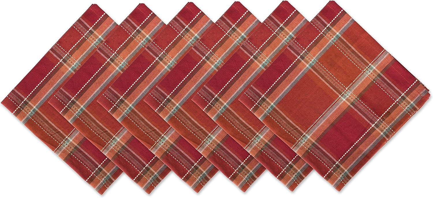 imageDII Autumn Pumpkin Spice Kitchen Collection FallThanksgiving Cotton Table Dcor Tablecloth 70quot Round Orange PlaidOrange Plaid