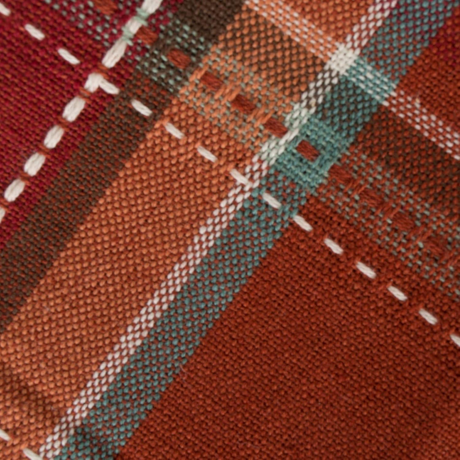 imageDII Autumn Pumpkin Spice Kitchen Collection FallThanksgiving Cotton Table Dcor Tablecloth 70quot Round Orange PlaidOrange Plaid