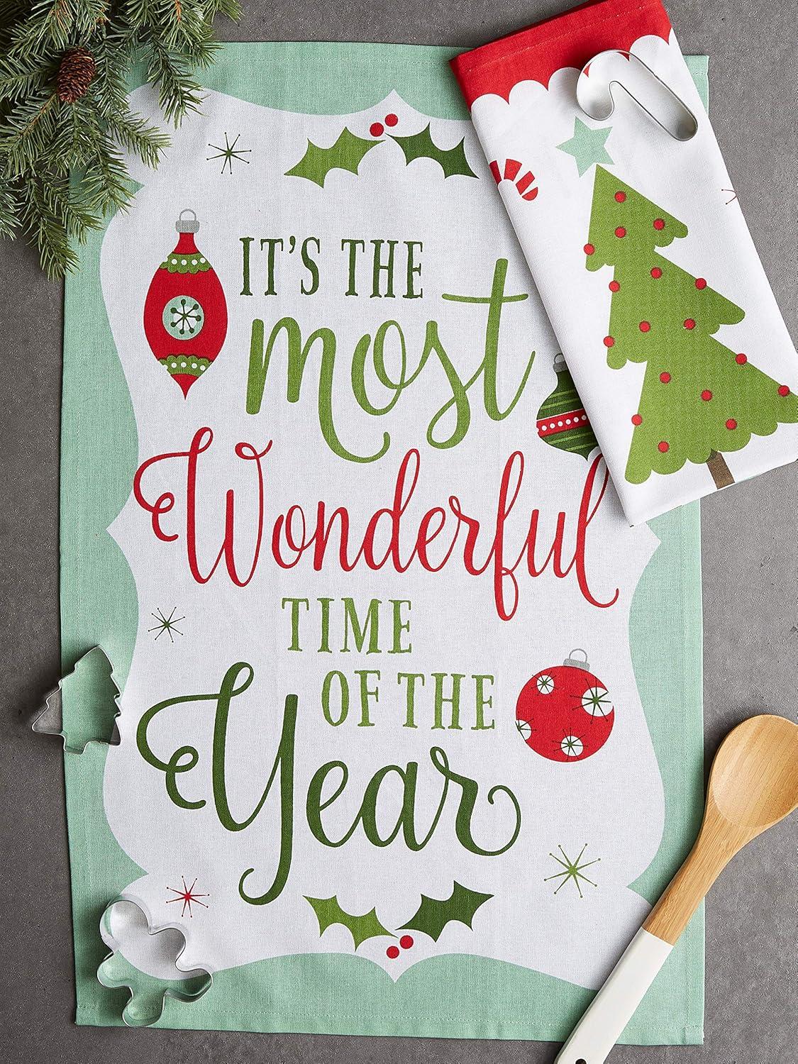 imageDII Christmas Fun Collection Printed Dishtowel Set 18x28 North Pole 3 PieceHoliday Sayings