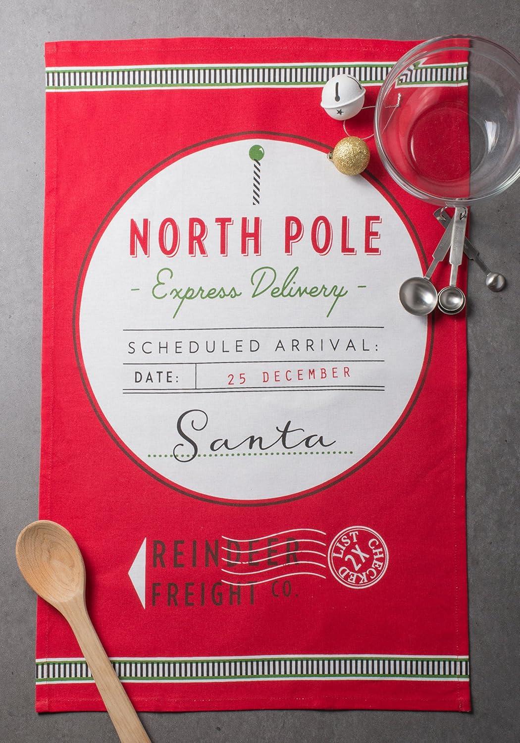 imageDII Christmas Fun Collection Printed Dishtowel Set 18x28 North Pole 3 PieceNorth Pole