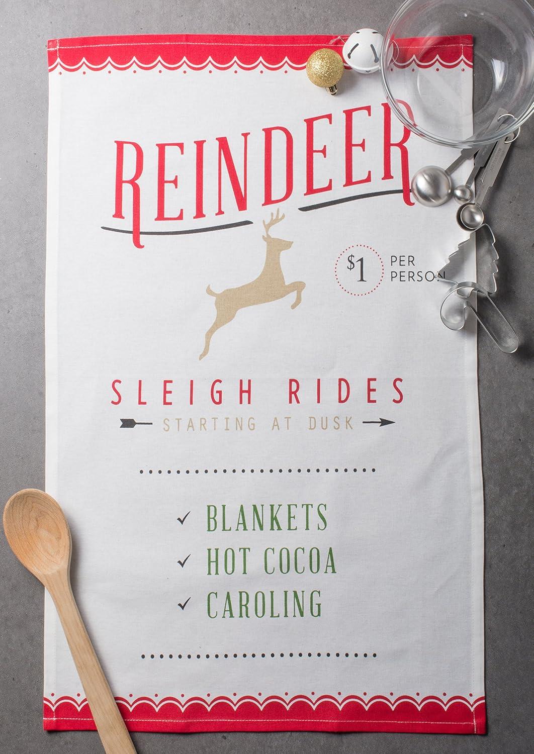 imageDII Christmas Fun Collection Printed Dishtowel Set 18x28 North Pole 3 PieceNorth Pole