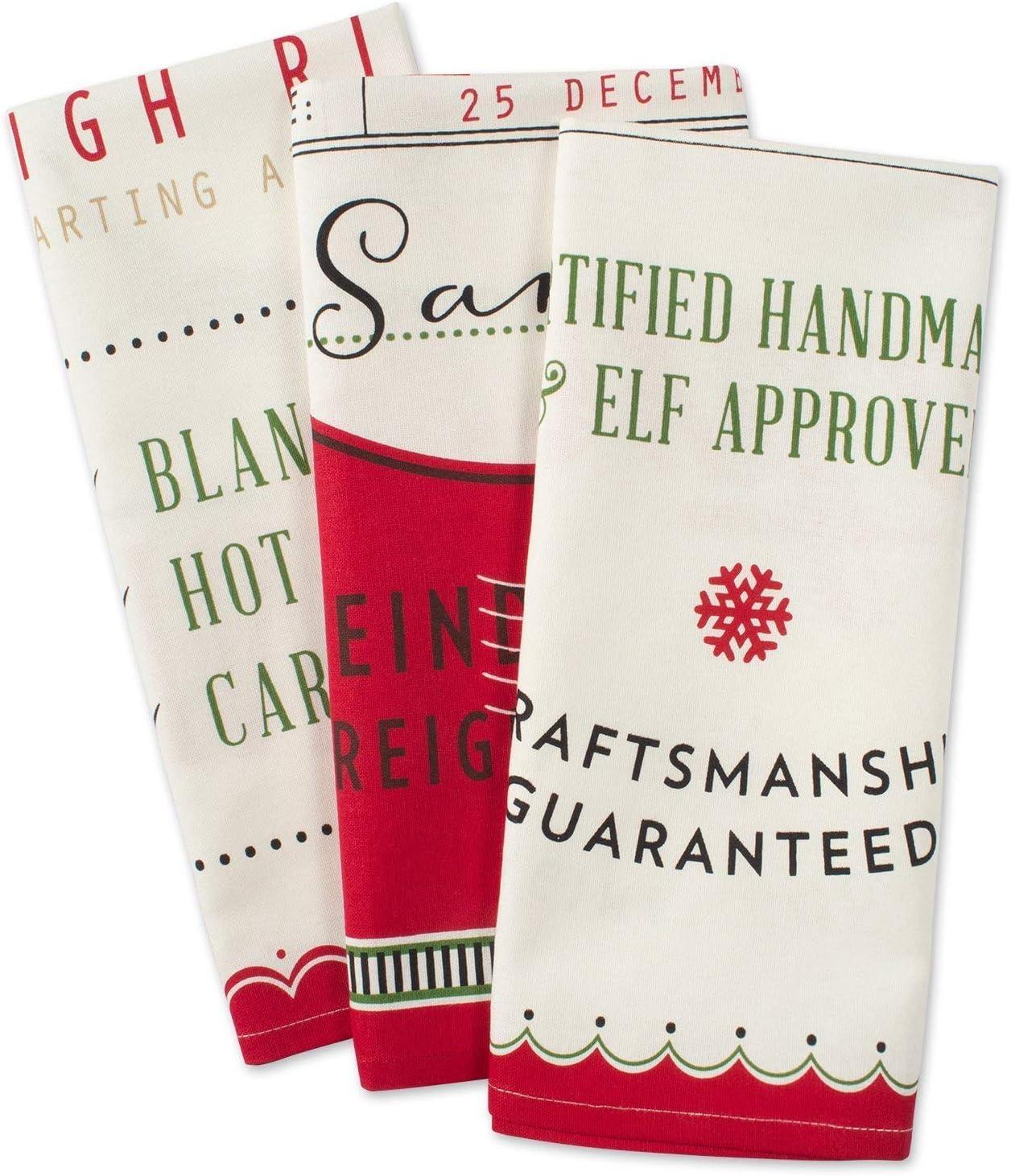 imageDII Christmas Fun Collection Printed Dishtowel Set 18x28 North Pole 3 PieceNorth Pole