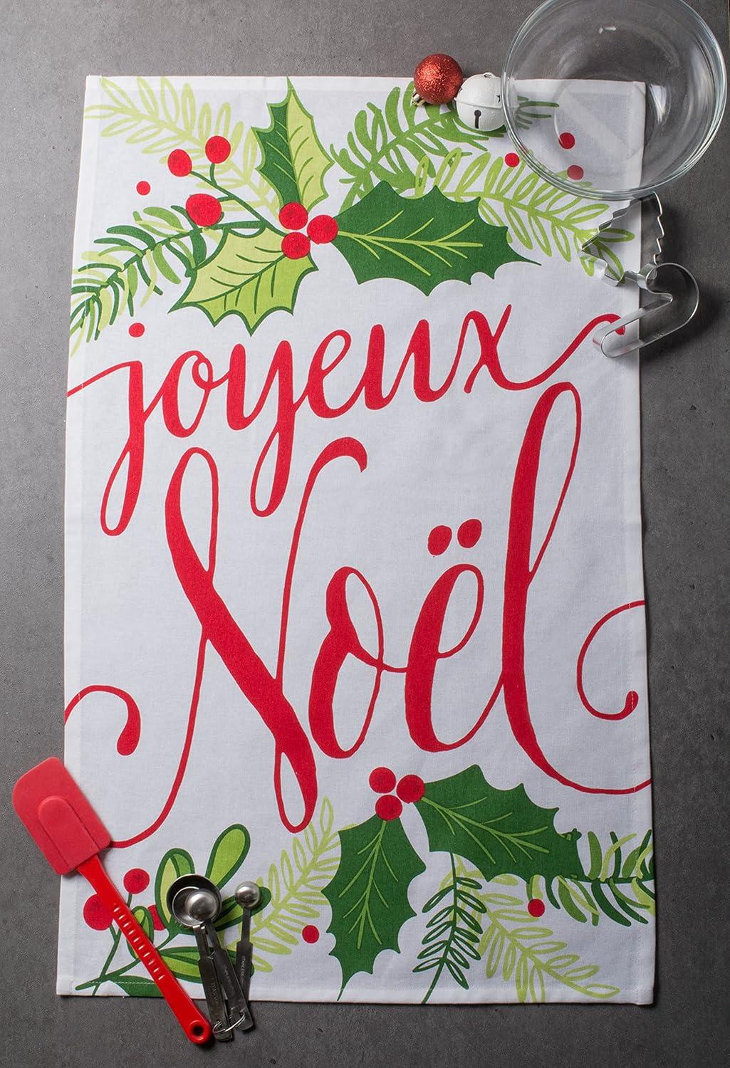 imageDII Christmas Fun Collection Printed Dishtowel Set 18x28 North Pole 3 PiecePrinted Holly