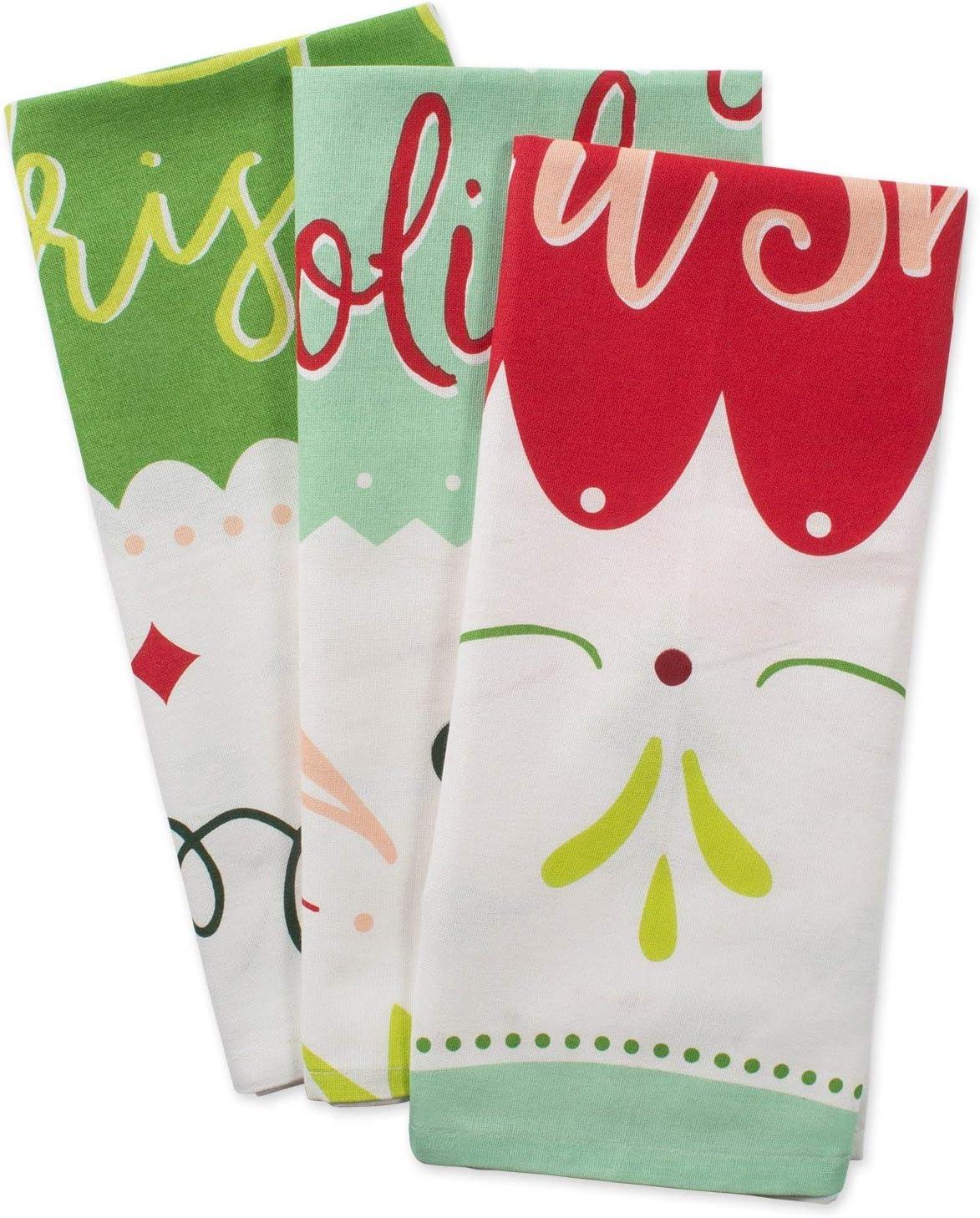 imageDII Christmas Fun Collection Printed Dishtowel Set 18x28 North Pole 3 PieceWinter Wishes