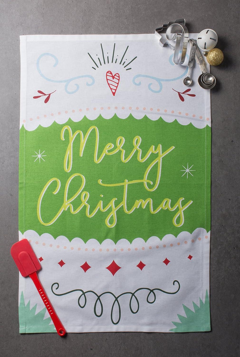 imageDII Christmas Fun Collection Printed Dishtowel Set 18x28 North Pole 3 PieceWinter Wishes