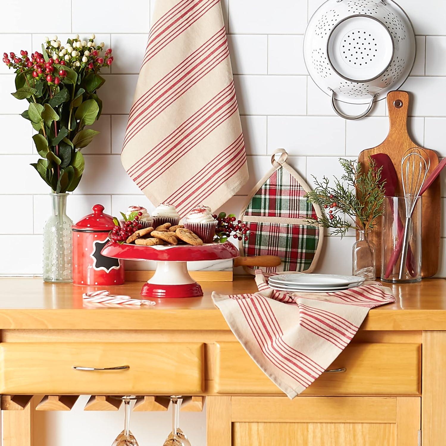 imageDII Christmas Kitchen Accessories ampamp Dcor Gift Set Pot Holder ampamp Dish Towels O Christmas Tree 3 PieceWinter Gnome