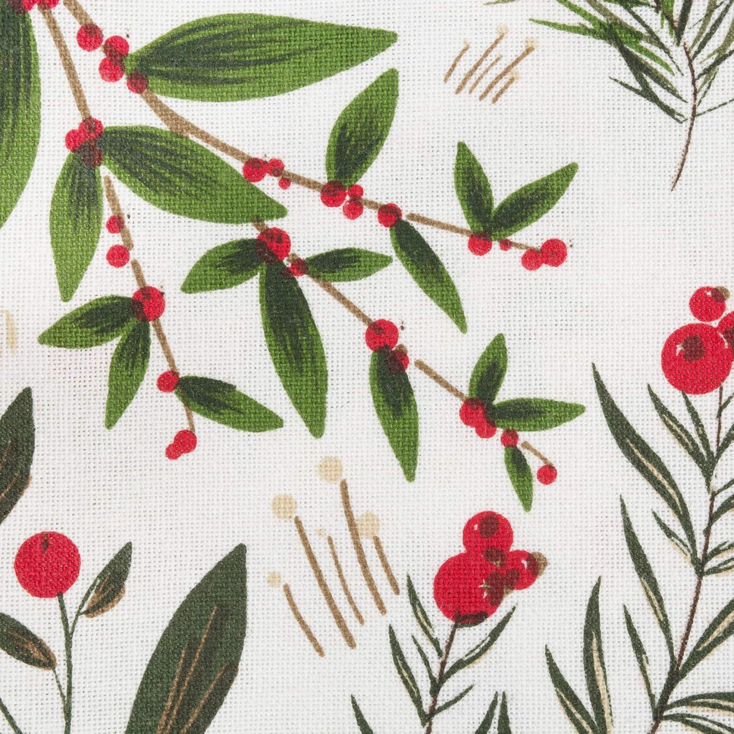 imageDII Christmas Kitchen Towel Set Floral Tea Towels for Baking Cleaning Entertainment ampamp Cooking 18x28 Woodland Holiday 2 PieceBoughs of Holly
