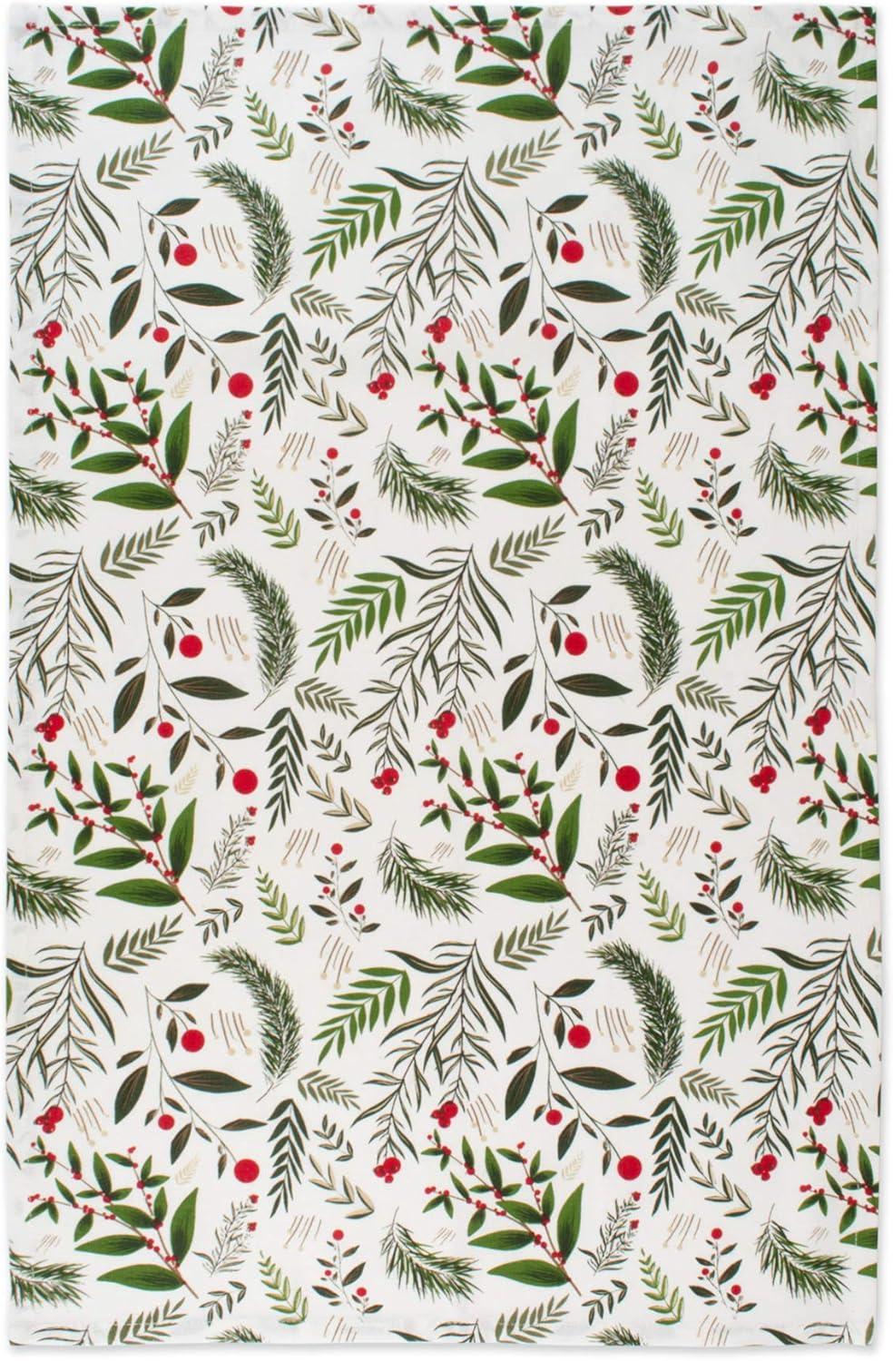 imageDII Christmas Kitchen Towel Set Floral Tea Towels for Baking Cleaning Entertainment ampamp Cooking 18x28 Woodland Holiday 2 PieceHoliday Sprigs
