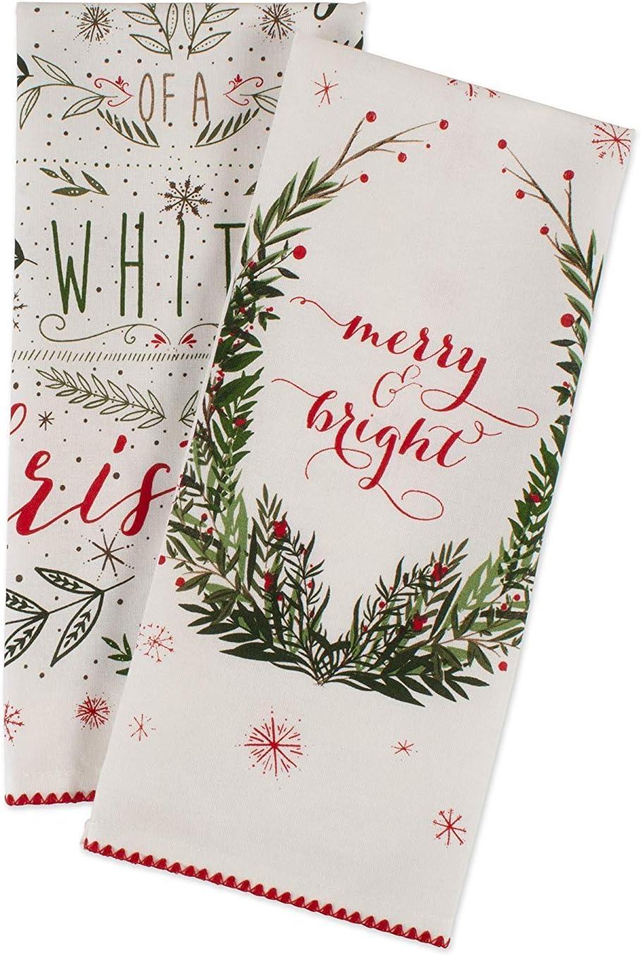 imageDII Christmas Kitchen Towel Set Floral Tea Towels for Baking Cleaning Entertainment ampamp Cooking 18x28 Woodland Holiday 2 PieceNoel
