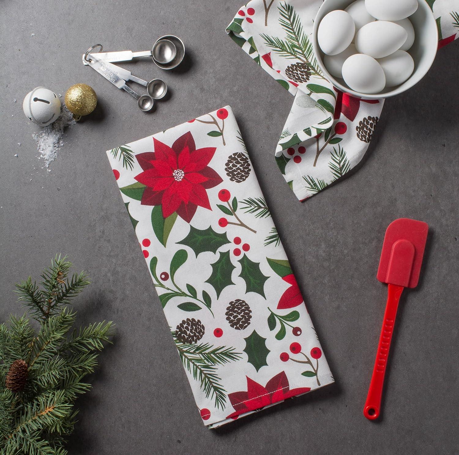 imageDII Christmas Kitchen Towel Set Floral Tea Towels for Baking Cleaning Entertainment ampamp Cooking 18x28 Woodland Holiday 2 PieceWoodland Holiday