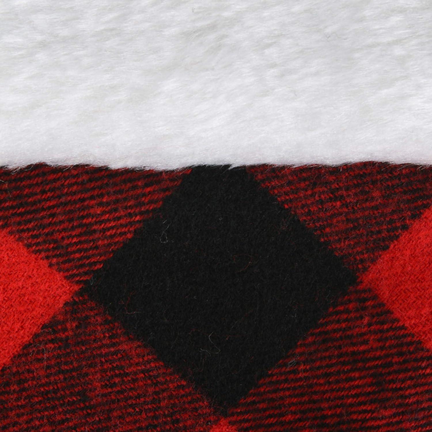 imageDII Decorative Christmas Family Stocking Set Holiday Dcor with Hanging Loop 20x7 Farmhouse Buffalo Check Red ampamp Black 2 PieceFarmhouse Buffalo Check  Red  Black