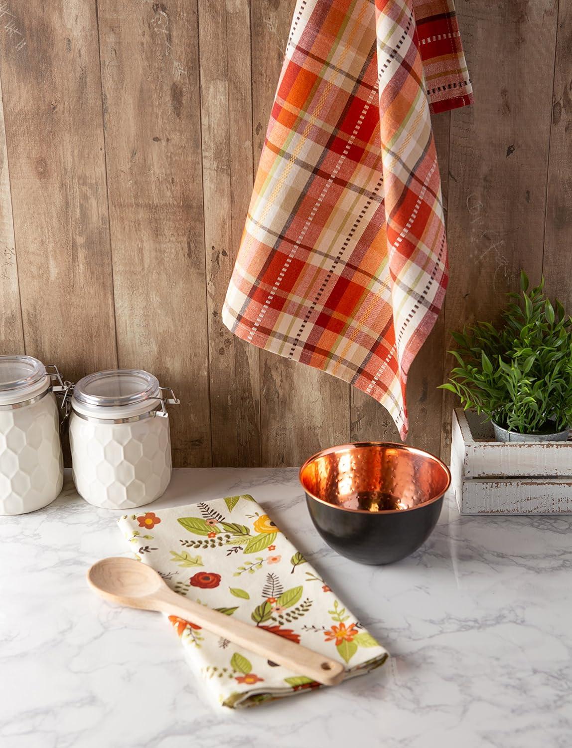 imageDII Fall Basics Kitchen Dishtowel Collection Printed ampamp Plaid Fall Dish Towel Set 18x28 Be Thankful Plaid 2 CountFloral Plaid